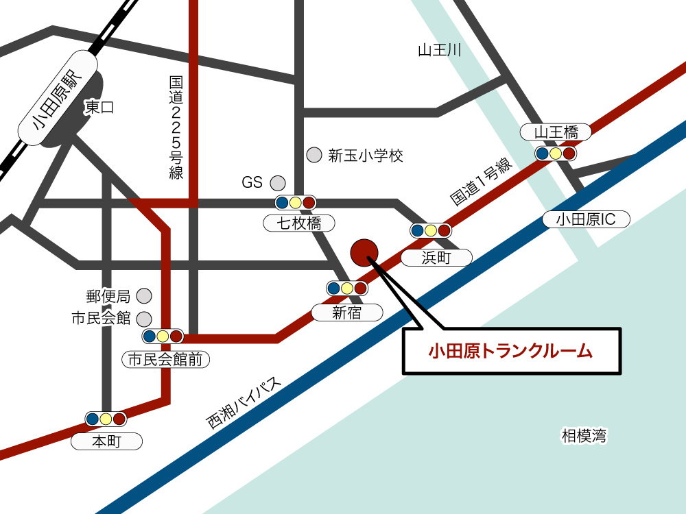 小田原トランクルーム地図